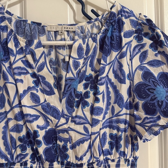 Kiana Poplin Maxi Dress | Blue - Size Medium - Picture 5 of 11